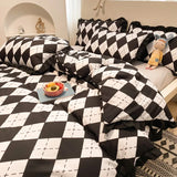 elvesmall Floral Duvet Cover Set 4pcs Soft Ruffle Vintage Flower Bedding Set Light Luxury Reversible Comforter Cover with Zipper Closure