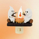 elvesmall Halloween Decoration 2024 New Ghost Bonfire Night Light EU US UK Plug Funny Cute Chost Design Lamp Home Decor