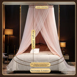 elvesmall Hanging Dome Mosquito Net Bed Canopy Romantic Shading Double Layer Bed Valance Anti-mosquito Home Textiles Bedcover Curtain