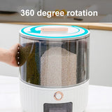 elvesmall Rotating Miscellaneous Grain Bucket Divided Into Five Grain Sealed Insect Proof And Moisture-Proof Storage Rice Noodle Box