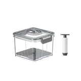 elvesmall  Vacuum Food Storage Container Transparent Fridge Organizer with Drain Net Large Capacity Food Dispenser for Kitchen Storage Box