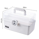 elvesmall 3 Layer Portable First Aid Kit Storage Box Plastic Multi-Functional Family Emergency Kit Box with Handle Medicine Chest