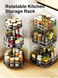 elvesmall  Rotatable Kitchen Storage Rack kitchen Accessories Spice Storage Rack Clean Storage 360 Degrees Rotatable Organizer Turntable