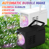 elvesmall 10 Hole Fully Automatic Bubble Blowing Handheld Electric Bubble Machine Toy Outdoor Birthday Without Battery and Bubble Water