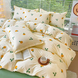elvesmall Fashion Duvet Cover Set Korean Ins Style 2024 New Flat Sheet Pillowcase No Filler Kids Adult Bedding Set Twin Queen Bed Linen