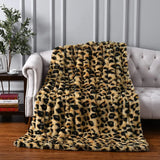 elvesmall Luxury Leopard Stitch Throw Blanket Room Decor Plaid Bedspread Baby Blankets Hairy Winter Bed Covers Sofa Cover Big Thick Furry