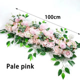 elvesmall 100cm DIY Wedding Flower Wall Decor Arrangement Supplies Silk Peony Rose Artificial Flower Row Decoration Wedding Arch Backdrop