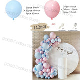 elvesmall Macaron Blue Balloon Garland Arch Kit Birthday Wedding Party White Grey Latex Gender Reveal Baby Shower Decoration Balloons