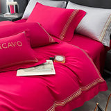 elvesmall  Luxury Egyptian Cotton Bedding Set Embroidery Duvet Cover Set Quilt Cover Fitted/Flat Sheet Pillowcase  Home Textiles Bedspreads