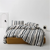 elvesmall Bed Sheet Set Quilt Cover Pillow Case Pure Cotton Printing Four-piece Modern Simple Style Fashion Bedding Set Home Textiles