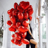 elvesmall 45pcs Valentine's Day I Love You Letter Red Heart Balloons Set,Love Balloons For Wedding Birthday Party Decoration, Valentine's