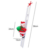 elvesmall  Electric Climbing Ladder Santa Claus Doll Toys Funny Christmas Ornaments Gift New Year Christmas Tree Hanging Home Decor Gifts