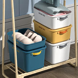 elvesmall Home Sundries Toy Storage Box with Cover Plastic Closet Wardrobe Desk Organizers Clothes Kitchen Storage Containers Baskets