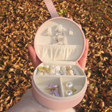 elvesmall Handheld Jewelry Storage Box  Mini Portable Cute Box Necklace Ring Earring Box