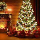 elvesmall  Christmas Decoration LED Ribbon Fairy Lights Christmas Tree Ornaments for Home 2023 DIY Bows Light String Navidad New Year