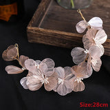 elvesmall Bridal Headwear Wedding Hair Accessories Flower Headband Wedding Hair Jewelry Prom Hair Vine Gold/Silver Color Flower Tiara