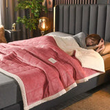 elvesmall  Milk Fleece Autumn Winter Warm Weighted Blankets for Beds European Thickened Beibei Velvet Throw Blanket Warmth Quilt Comforter