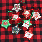 elvesmall 8pcs Star Shape Christmas Candy Box DIY Paper Treat Gift Boxes with Ribbon Merry Christmas Boxes Bag for Home New Year Navidad