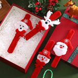 elvesmall 10 Pieces Christmas Slap Bracelets Christmas Snap Bracelet Party Favors Xmas Slap Bands Include Santa Claus Snowman Reindeer Bea