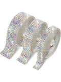 elvesmall Self-adhesive Rhinestone Strip Decorative Tape Diamond Ribbon DIY Sticker Crystal Arts Crafts Rubber Backed Drill Wall Plaster