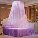elvesmall Suspended Small Fresh Student Dome Lace Mosquito Net LED Colored Light Tent
