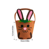 elvesmall  Easter Bunny Ear Gift Bag Felt Egg Carrot Chick Treat Basket Candy Cookie Bag for Kids Favors Easter Party Decoration Supplies