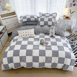 elvesmall Cute Beautiful 100% Cotton Bedding Set: 1 Duvet Cover 2 Pillowcases 1 Fitted Sheet, Soft Breathable for Single or Couple Bed