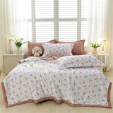 elvesmall Quilt Pillow Cover Set Quilt and Pillowcase Home Bedding Seersucker Summer Thin Quilt Air Condition Blanket Comforter Bed Cover