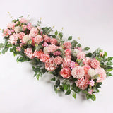 elvesmall 50/100cm DIY Wedding Flower Wall Decoration Arrangement Supplies Silk Peonies Rose Artificial Floral Row Decor Wed Arch Backdrop