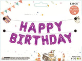 elvesmall  13Pcs/Set 16Inch Happy Birthday Letter Balloon Birthday Party Decoration Aluminum Film Balloon
