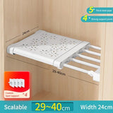 elvesmall Adjustable Closet Organizer Kitchen Storage Shelves Space Saving Wardrobe Wall Mounted Rack Home Appliance Cabinet Holder1pc