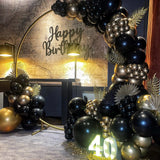 elvesmall 107pcs Black Gold Balloon Set. Graduation Season New Year's Retirement Wedding Birthday Gender Reveal Party Supplies Decoration