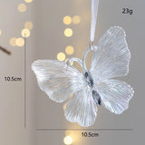 elvesmall  Christmas Decoration Acrylic Crystal Carriage Bells Elk Butterfly Christmas Tree Ornaments for Ice Xmas Party Decor Velas