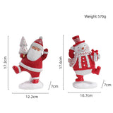 elvesmall Christmas Tree Santa Claus Snowman Set Decoration Resin Crafts House Holiday Gift Home Decor New Year