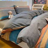 elvesmall  Professional Checkered Retro Grid Comforter Bedding Sets Cotton Bedding Set Bedding Jacquard King Linen Bed Duvet Cover Size