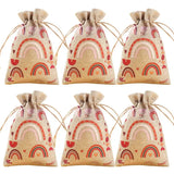 elvesmall Rainbow Candy Bags Wedding Party Happy Birthday Party Decoration Gifts Bag Jewelry Hessian Sack Pouches Packing Bags