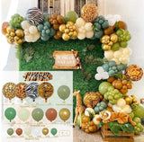 elvesmall Jungle Safari Bean Green Balloon Garland Arch Chain Wedding Birthday Party Decor Kids Latex Ballon Garland Baby Shower Party