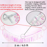 elvesmall Foil Fringe Tinsel Garland Creative 2M 4 Layers Foil Banner Birthday Party Wedding Decoration Christmas Home Wall Decor