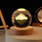 elvesmall 6cm 3D Crystal ball Crystal Planet Night Light Laser Engraved Solar System Globe Astronomy Birthday Gift Home Desktop Decoration