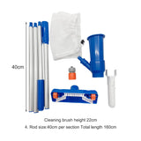 elvesmall Swimming Pool Vacuum Cleaning Kit Clean Pool Bottoms Net Pool Filter Outdoor Pool Vacuum Cleaner Set Cleaning Skimmer Pool Tool