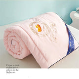 elvesmall Cool Ice Silk Thin Quilt Soybean Fiber High Quality Cold Bedding Quilts for Summer Mechanical Wash Quilted Comforter Queen Size