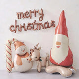 elvesmall New Matte Series Christmas Aluminum Film Ball Standing Santa Claus Cane Snowman Standing Elk Balloon