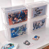 elvesmall INS Transparent Plastic Storage Box 3 Inch Photocards Small Card Storage Box Desk Organizer Box Classification Box Stationery