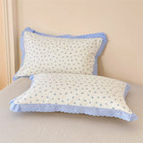 elvesmall Kawaii Princess Pure Cotton Bedding Set Full Size Lovely Ruffles Single Doubel Duvet Cover Set Girls Woman Cozy Bedding Sets