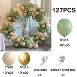 elvesmall 92pc Sage Green Balloons Garland Arch Kit White Gold Confetti Balloon Baby Shower Birthday Party Wedding Decoration Latex Globos
