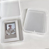 elvesmall INS Transparent Kpop Photocard Holder Storage Box Flip Storage Box Classification Small Card Organizer Storage Case Stationery