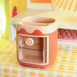 elvesmall Piggy Drawer Pen Holder Girl Heart Student Multifunctional Storage Office Stationery Rreative  Cartoon Multi Grid Cute