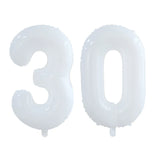 elvesmall 2pcs 30/40inch Giant White Number Balloon 16 18 25 30 40 50 Foil Balloons Birthday Wedding Baby Shower Decoration Figures Globos