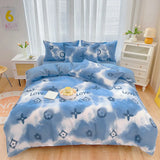 elvesmall Orange Pumpkin Duvet Cover Cartoon Style Bedding Set for Kids Girls Soft Microfiber Reversible Comforter Cover with 2 Pillowcase