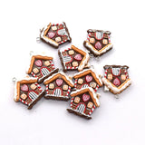 elvesmall 10pcs Christmas Snow House Resin Charms Kawaii Cartoon Pendant For Earring DIY Jewelry Make
